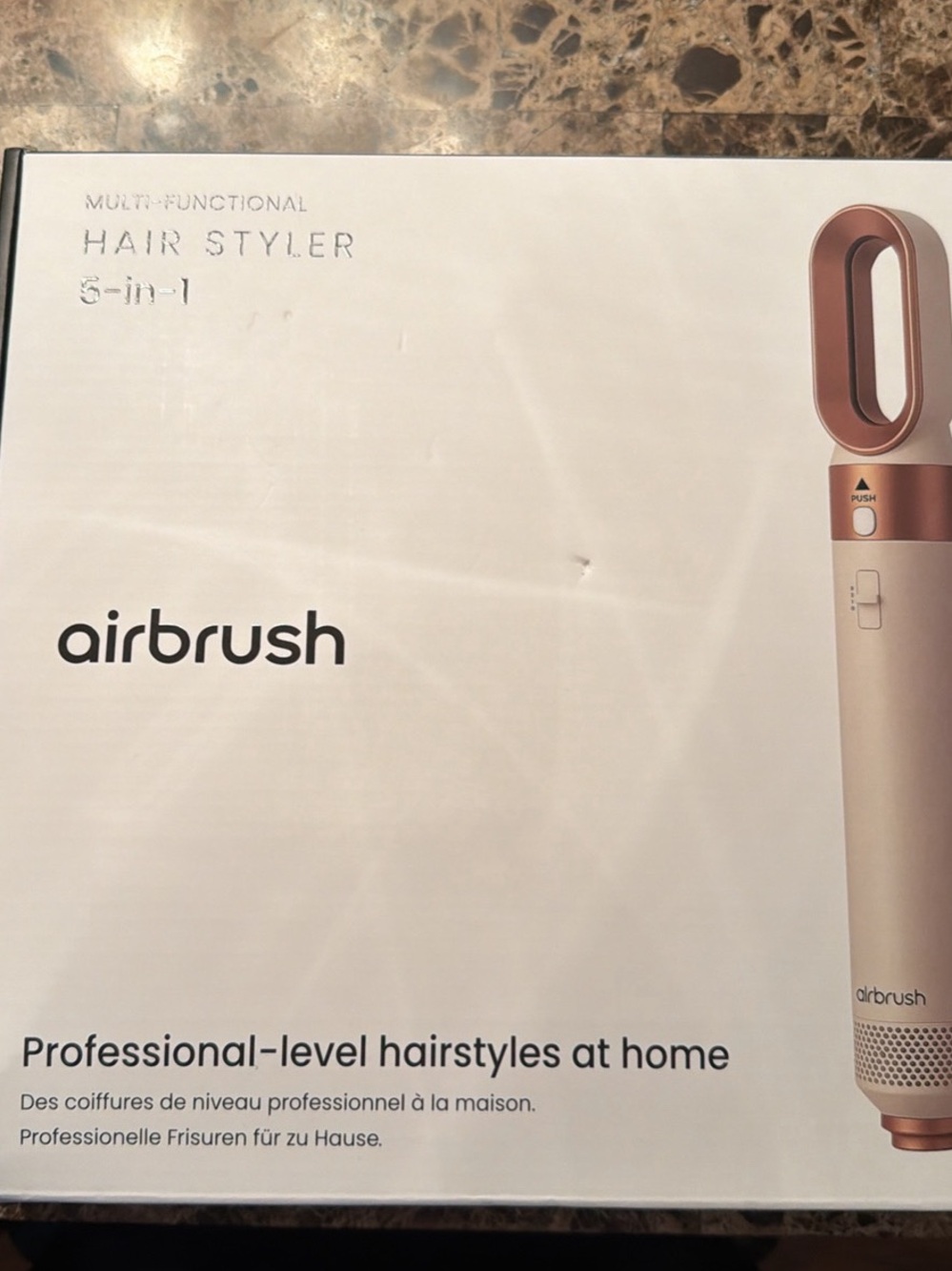 Airbrush 5-in-1 Hair Styler in Rose Gold and White